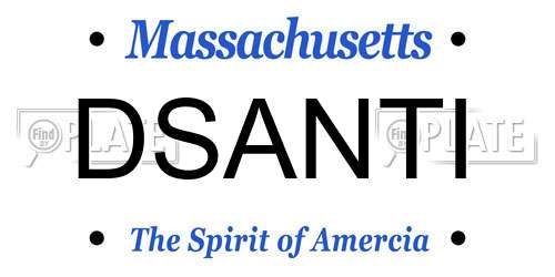 DSANTI Massachusetts License Plate