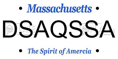 DSAQSSA Massachusetts License Plate