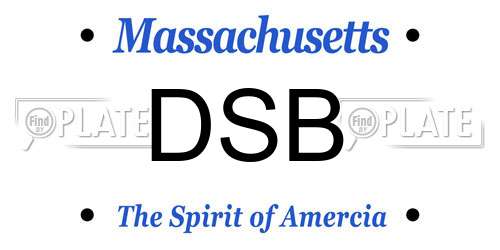 DSB Massachusetts License Plate