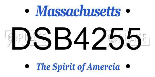 DSB4255 Massachusetts License Plate