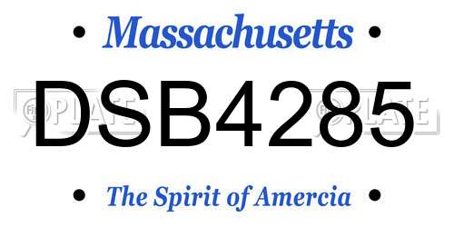 DSB4285 Massachusetts License Plate