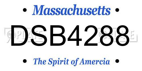 DSB4288 Massachusetts License Plate