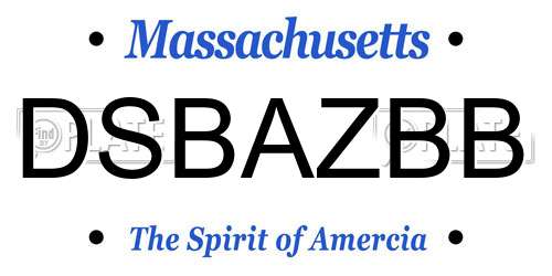 DSBAZBB Massachusetts License Plate