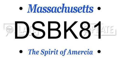 DSBK81 Massachusetts License Plate