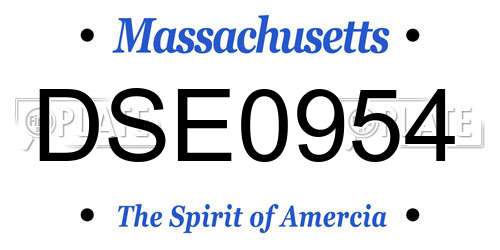 DSE0954 Massachusetts License Plate