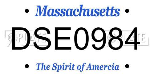 DSE0984 Massachusetts License Plate