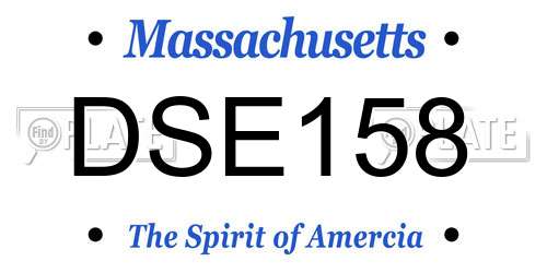 DSE158 Massachusetts License Plate