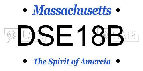 DSE18B Massachusetts License Plate