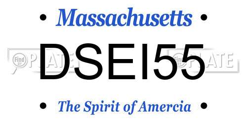 DSEI55 Massachusetts License Plate