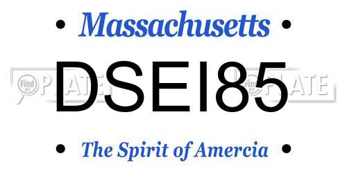 DSEI85 Massachusetts License Plate
