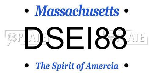 DSEI88 Massachusetts License Plate