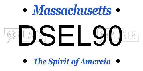 DSEL90 Massachusetts License Plate