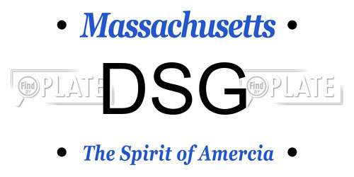 DSG Massachusetts License Plate