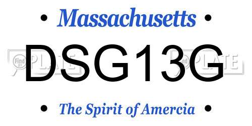 DSG13G Massachusetts License Plate