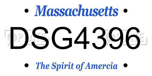 DSG4396 Massachusetts License Plate