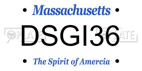 DSGI36 Massachusetts License Plate