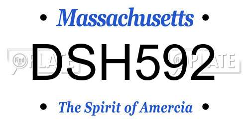 DSH592 Massachusetts License Plate