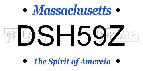 DSH59Z Massachusetts License Plate