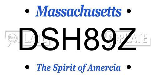 DSH89Z Massachusetts License Plate
