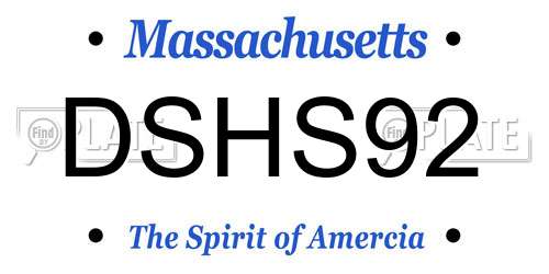 DSHS92 Massachusetts License Plate