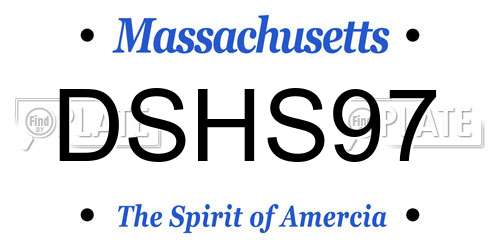 DSHS97 Massachusetts License Plate