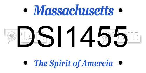 DSI1455 Massachusetts License Plate