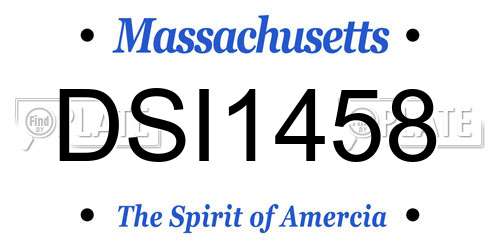 DSI1458 Massachusetts License Plate