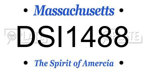 DSI1488 Massachusetts License Plate