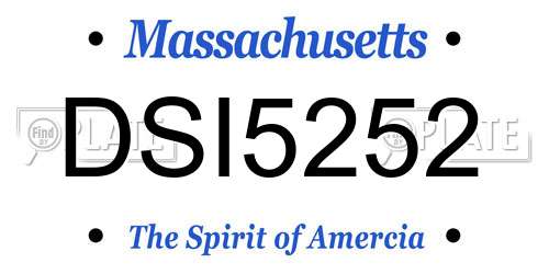 DSI5252 Massachusetts License Plate