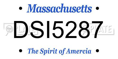 DSI5287 Massachusetts License Plate