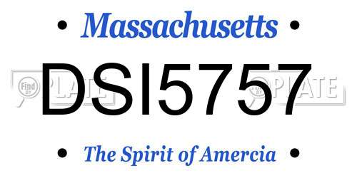 DSI5757 Massachusetts License Plate