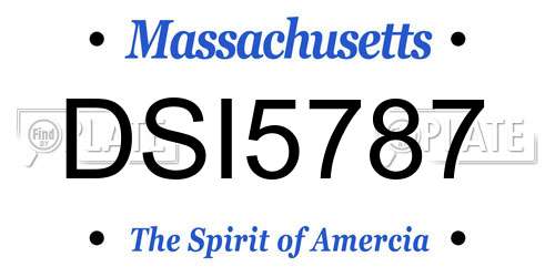 DSI5787 Massachusetts License Plate