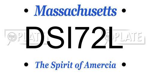DSI72L Massachusetts License Plate