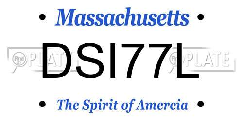 DSI77L Massachusetts License Plate