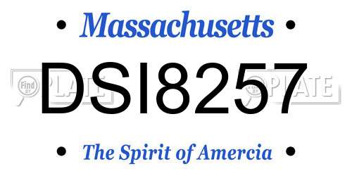 DSI8257 Massachusetts License Plate
