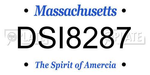 DSI8287 Massachusetts License Plate