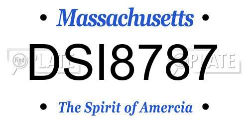 DSI8787 Massachusetts License Plate