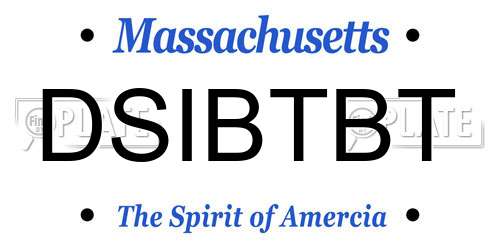 DSIBTBT Massachusetts License Plate