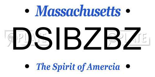 DSIBZBZ Massachusetts License Plate