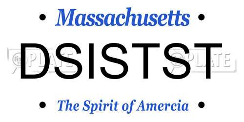 DSISTST Massachusetts License Plate