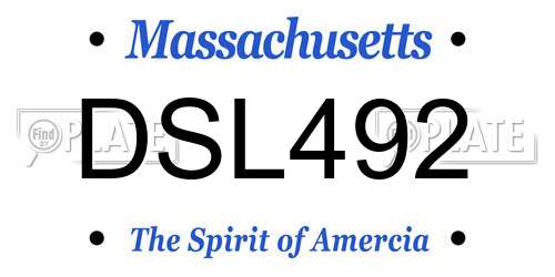 DSL492 Massachusetts License Plate