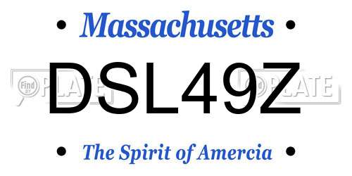 DSL49Z Massachusetts License Plate