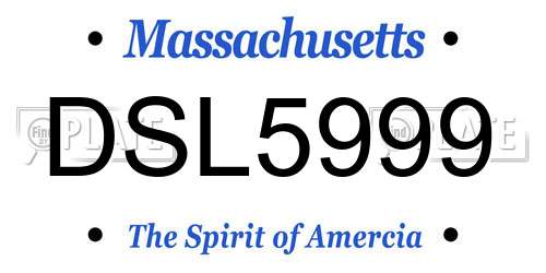 DSL5999 Massachusetts License Plate