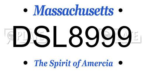 DSL8999 Massachusetts License Plate