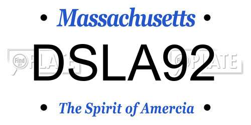 DSLA92 Massachusetts License Plate