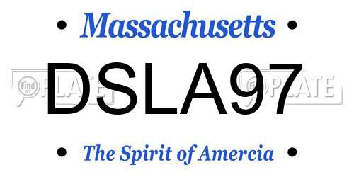 DSLA97 Massachusetts License Plate