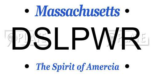 DSLPWR Massachusetts License Plate