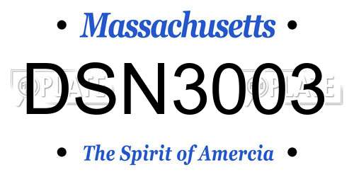 DSN3003 Massachusetts License Plate