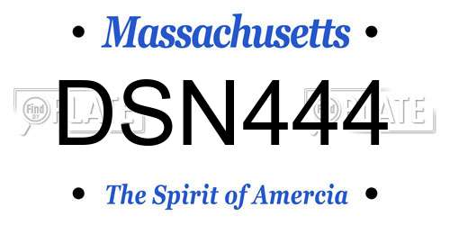 DSN444 Massachusetts License Plate