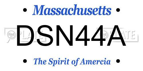 DSN44A Massachusetts License Plate
